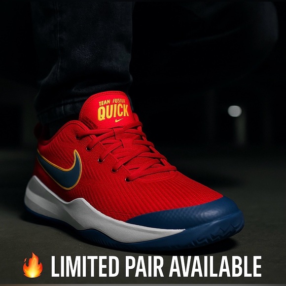 Nike Team Hustle D 9 GS Red Blue Yellow – Youth 4Y / Women’s 5.5 Rare 🚨 - Picture 1 of 10